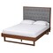 Baxton Studio Bryn Classic and Traditional Grey Fabric and Walnut Brown Finished Wood King Size Platform Bed 237-12639-9412-ZORO - alternate 1